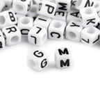 Plastic cubes / beads - letters 6mm