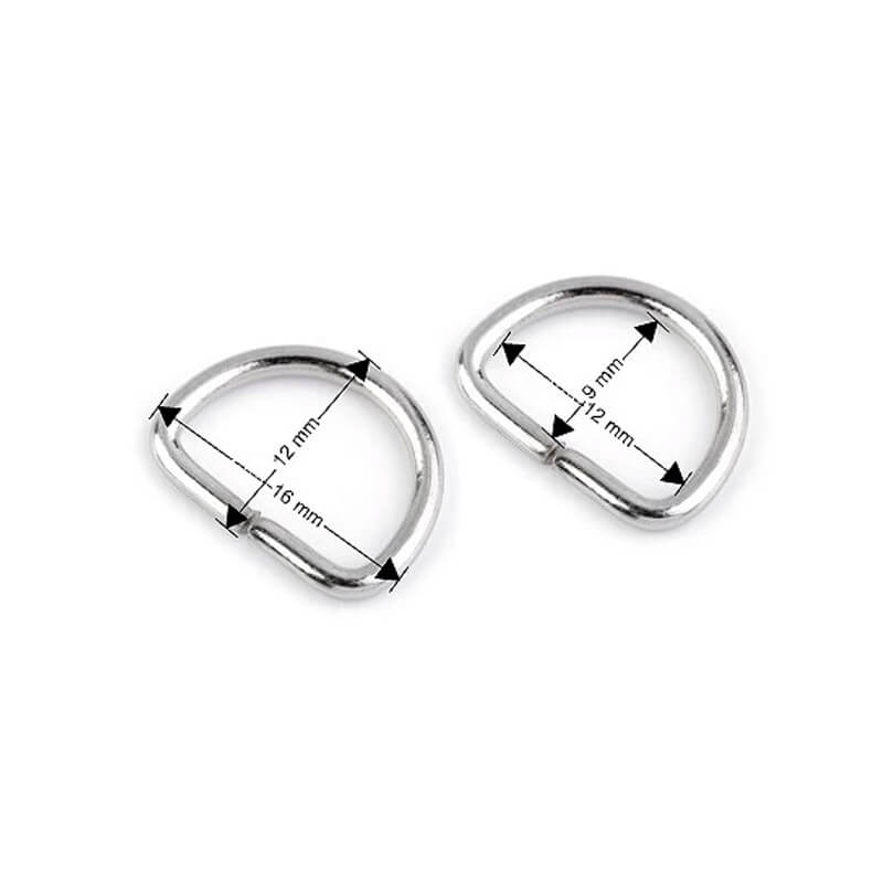 Metal D-ring 12x16mm | 12mm