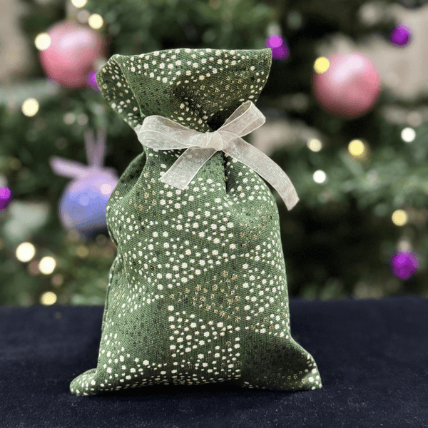 Dāvanu maisiņš 26x16cm ar ģeometrisku rakstu – zaļš