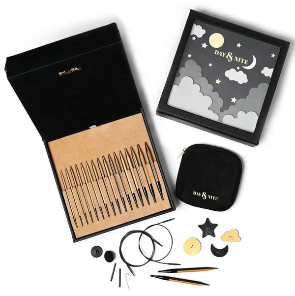 KnitPro skrūvējamo apaļadāmadatu komplekts "Day&Nite"