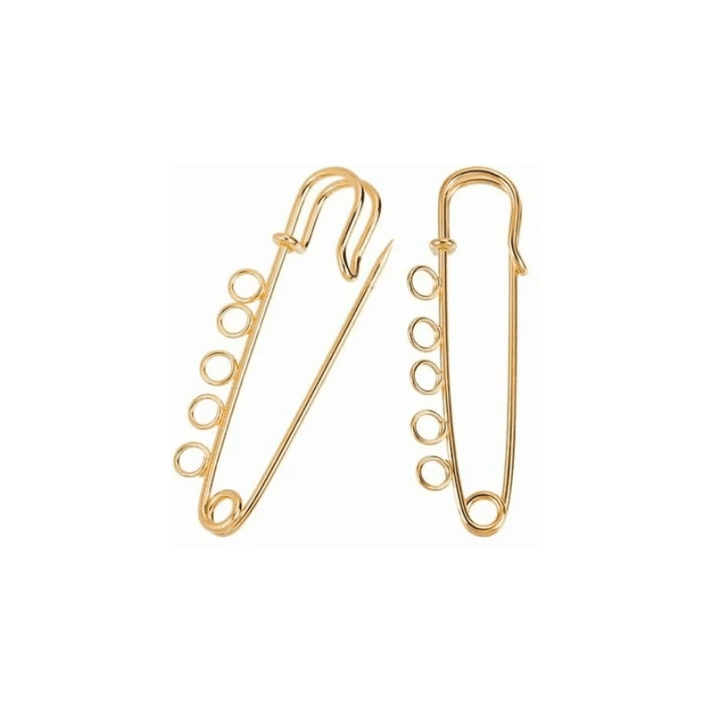 Decorative safety pin 50mm with loops