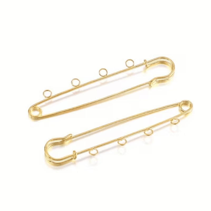 Decorative safety pin 90mm with rings
