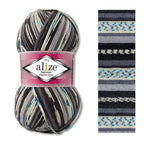 Alize Superwash Comfort Sock zeķu dzija – daudzkrāsaina 100g | 420m