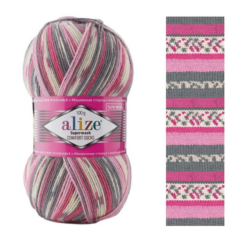 Alize Superwash Comfort Sock zeķu dzija – daudzkrāsaina 100g | 420m