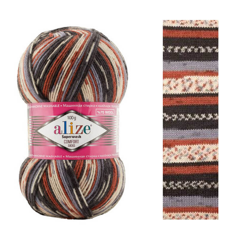 Alize Superwash Comfort Sock zeķu dzija – daudzkrāsaina 100g | 420m