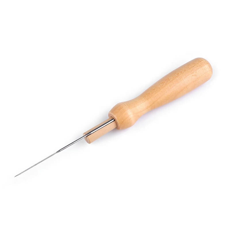 Felting needle with wooden handle