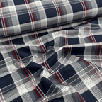 Kokvilnas flaneļa audums 150cm | 170g/m² – rūtains – zils