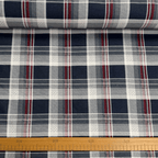 Kokvilnas flaneļa audums 150cm | 170g/m² – rūtains – zils