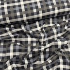 Kokvilnas flaneļa audums 150cm | 170g/m² – rūtains – pelēks