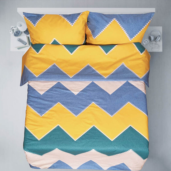 Kokvilnas segas pārvalks 150x210cm – zig-zag