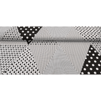 Kokvilnas gultas veļas komplekts 180x210cm – ģeometrija - melnbalts