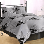 Kokvilnas gultas veļas komplekts 150x210cm – ģeometrija – melnbalts