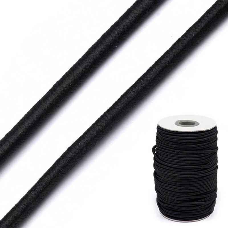 Apaļa gumija Ø1,5-8mm - melna