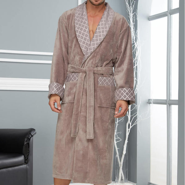 Vīriešu halāts L/XL - bēšs