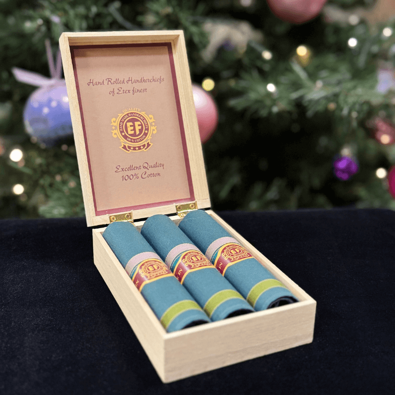 Men's pocket squares 3pcs. – cigars – teal