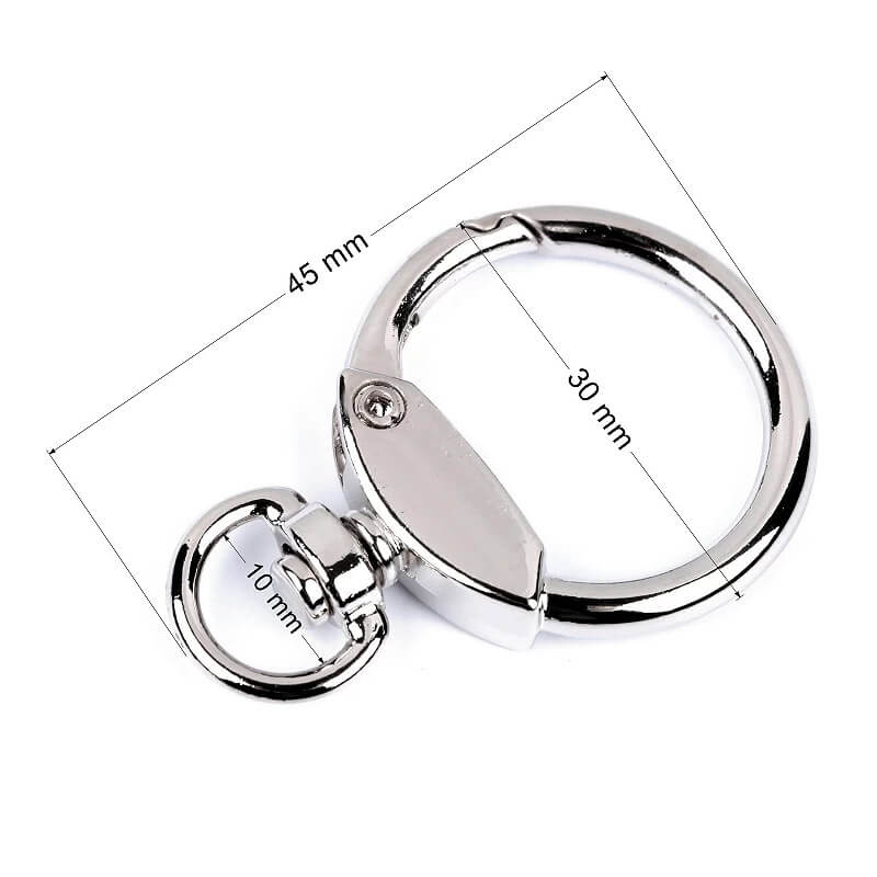 Metal carabiner 10mm - nickel 630495