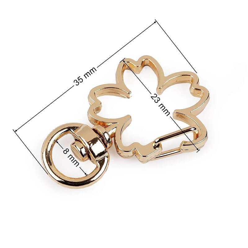 Decorative metal carabiner - clover leaf 890465