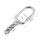 Carabiner with safety lock and chain 17mm