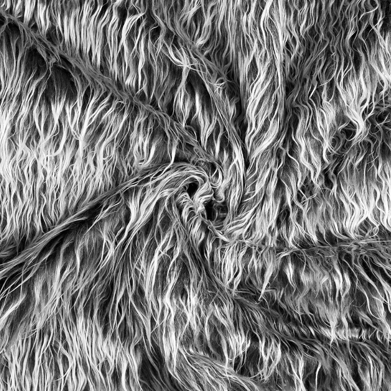 Mākslīgās kažokādas audums 160cm | 290g/m² - 2 pelēks, mistrains