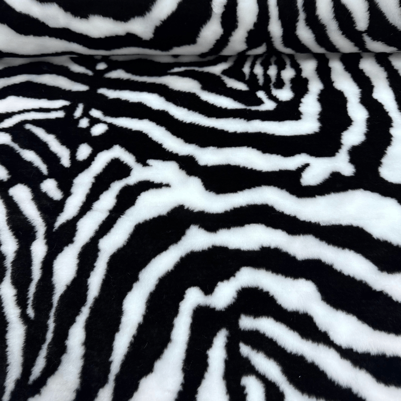 Mākslīgās kažokādas audums 150cm - zebra