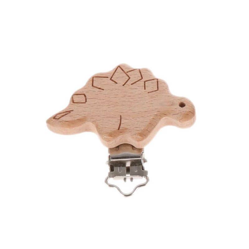 Wooden pacifier clips