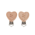 Wooden pacifier clips