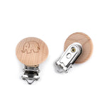 Wooden clip for pacifiers