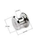 Screw-on metal stud 10x8.7mm