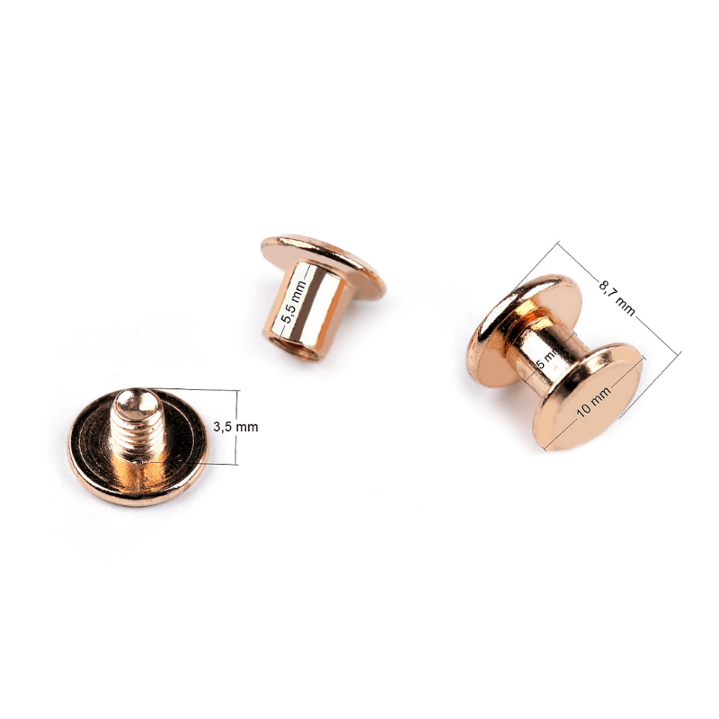 Screw-on metal stud 10x8.7mm