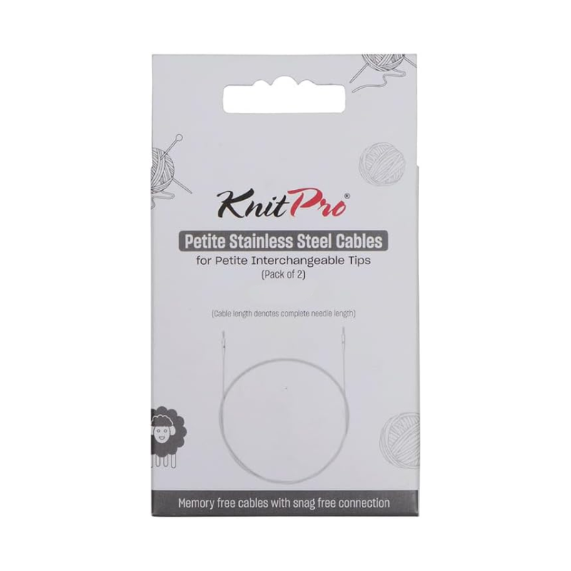 KnitPro Petite nerūsējošā tērauda apaļadāmo adatu vads