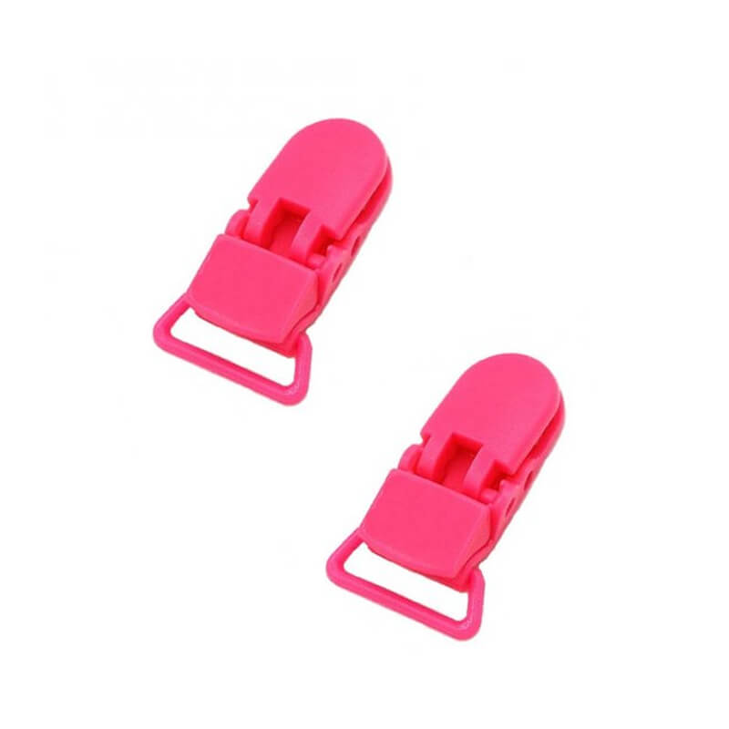 Plastic clip for pacifiers