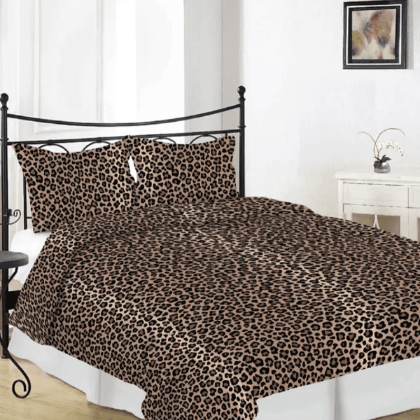 Kokvilnas gultas veļas komplekts 240x220cm – leopards