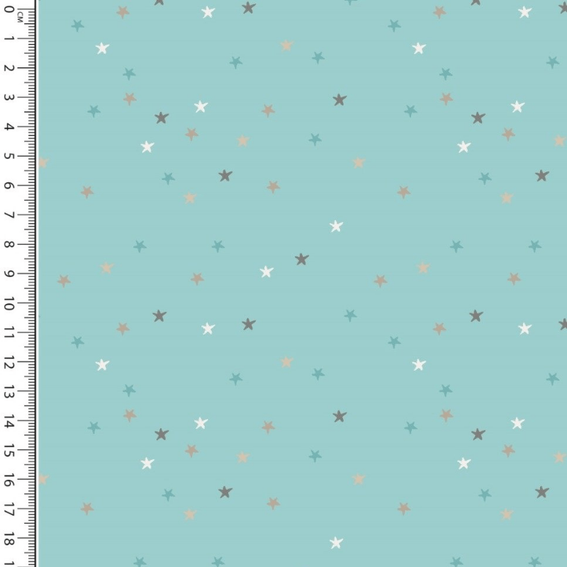 Kokvilnas audums 150cm | 115g/m² - zvaigznītes - zils