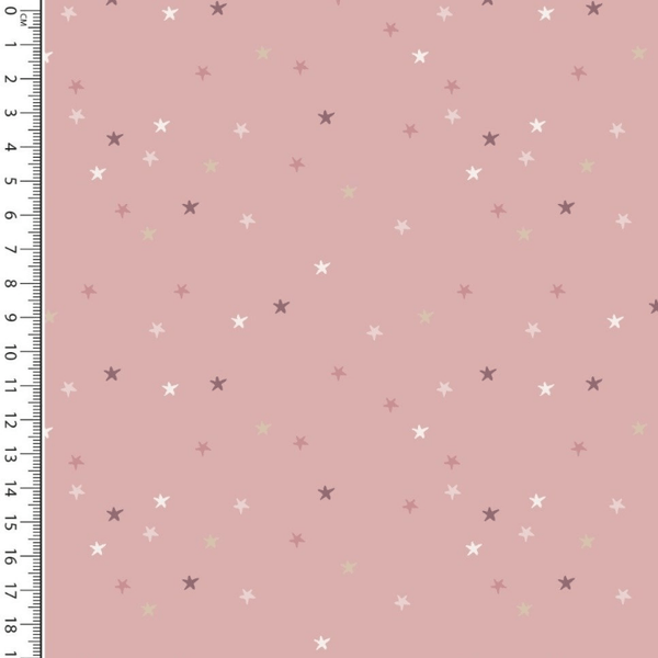Kokvilnas audums 150cm | 115g/m² - zvaigznītes - rozā