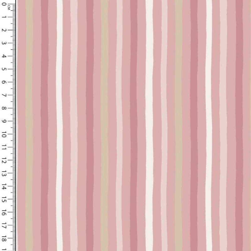 Kokvilnas audums 150cm | 115g/m² - strīpas - rozā