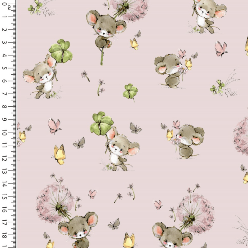 Kokvilnas audums 150cm | 115g/m² - peles - rozā