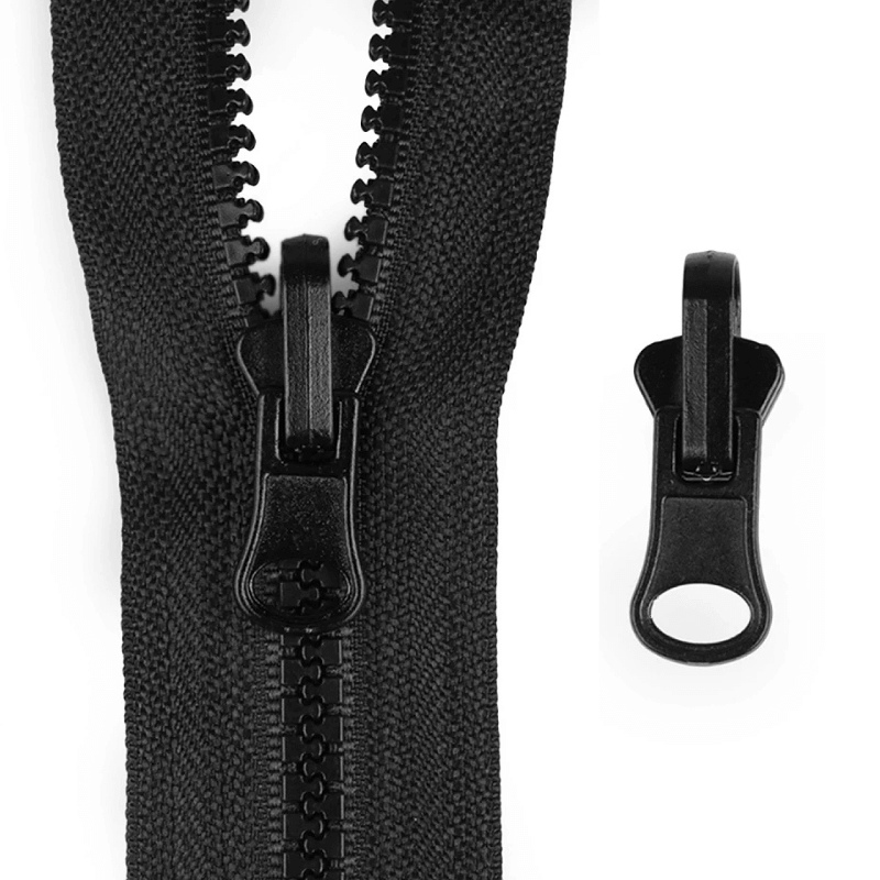 Abpusējs kursors rāvējslēdzējam 5mm - melns