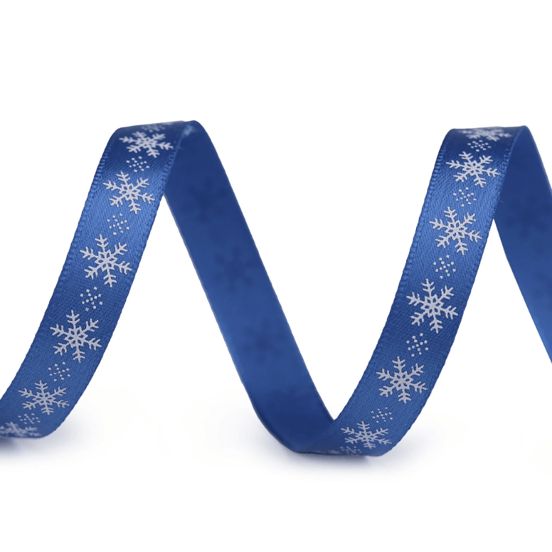 Printed satin ribbon 9mm – snowflakes