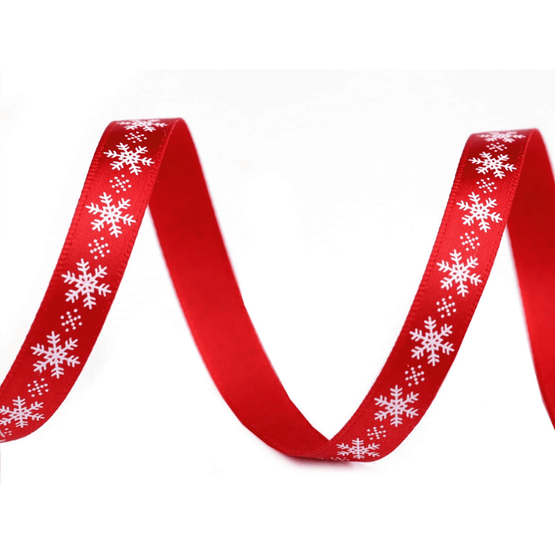 Printed satin ribbon 9mm – snowflakes