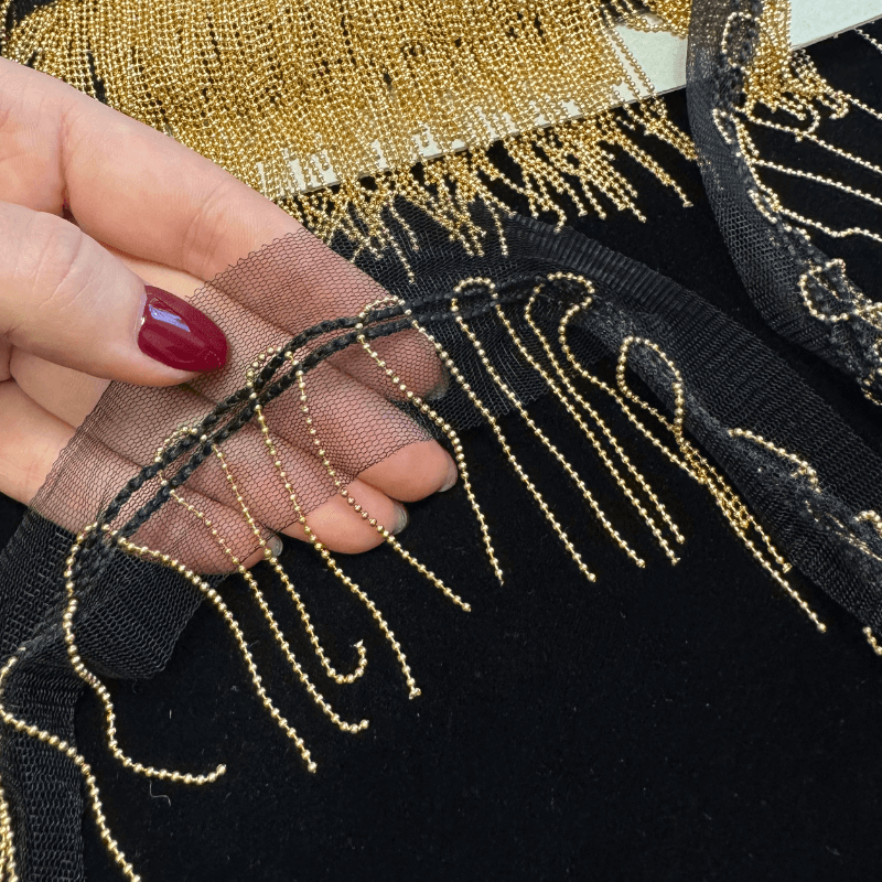 Metal chain fringe