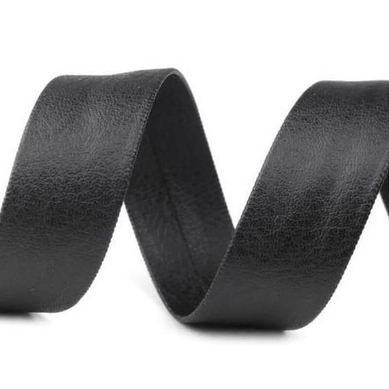 Mākslīgās ādas slīpā diega lente 15mm – melna