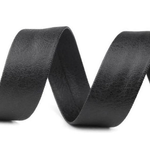 Mākslīgās ādas slīpā diega lente 15mm – melna
