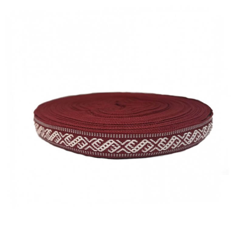 Pēdējais gabals tautiska lente Zalktis 16mm - bordo