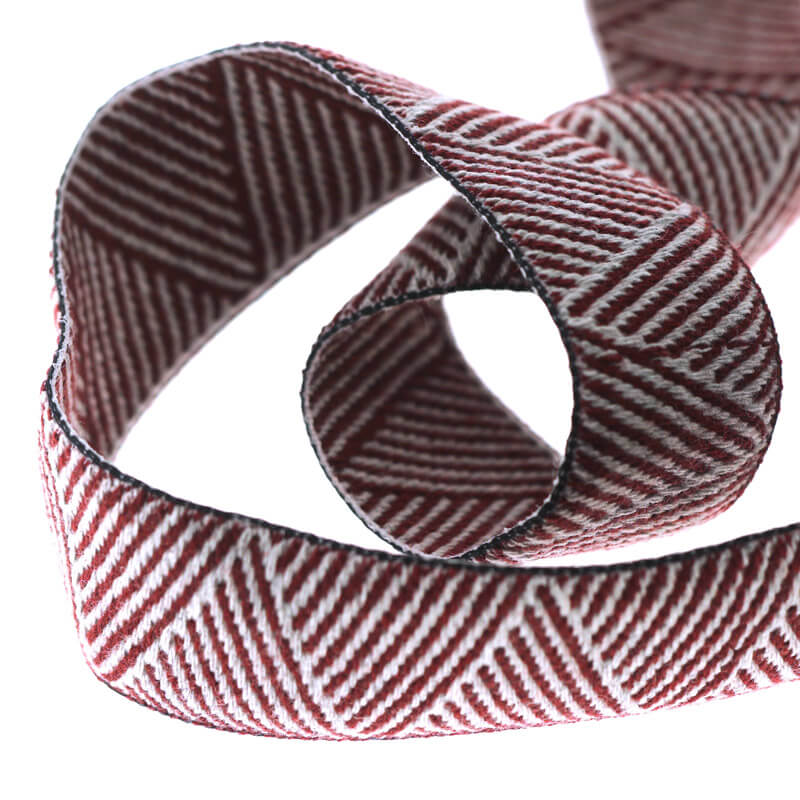 Tautiska lenta / josta 4cm - bordo ar gaiši pelēku