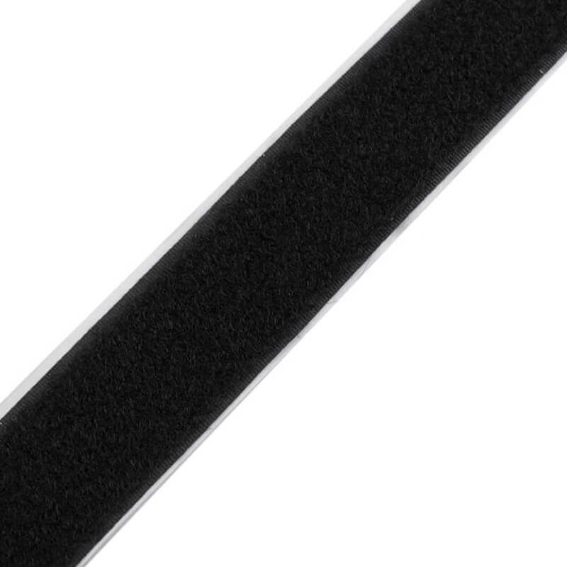 Self-adhesive velcro tape - black