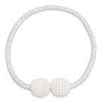 Decorative curtain tieback/magnet with pearls