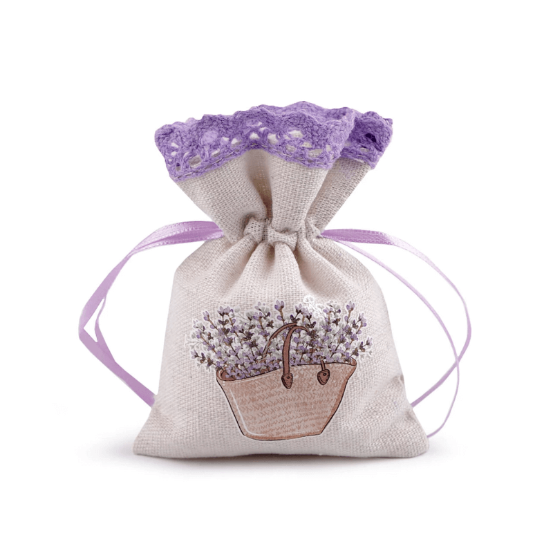 Dāvanu maisiņš ar mežģīni 9x12cm