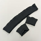 Raupjas trikotāžas manžetes (2 piedurknes, 1 apakšmala) - melnas