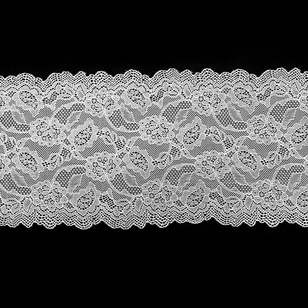 Elastīga mežģīnes lente 18cm - balta