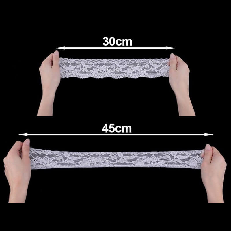 Elastīga mežģīnes lente 5,5cm - 7 balta 180636